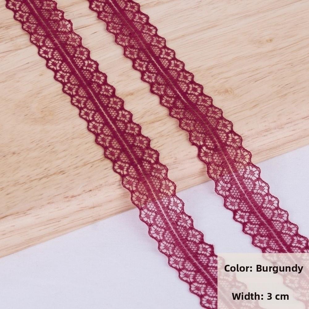 10 Yards Length Embroidered Lace Ribbon 3cm Width DIY Lace Material  For Gift Box