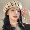 Summer Women'S Solid Color Flower Hollow Beret French Vintage Painter Hat