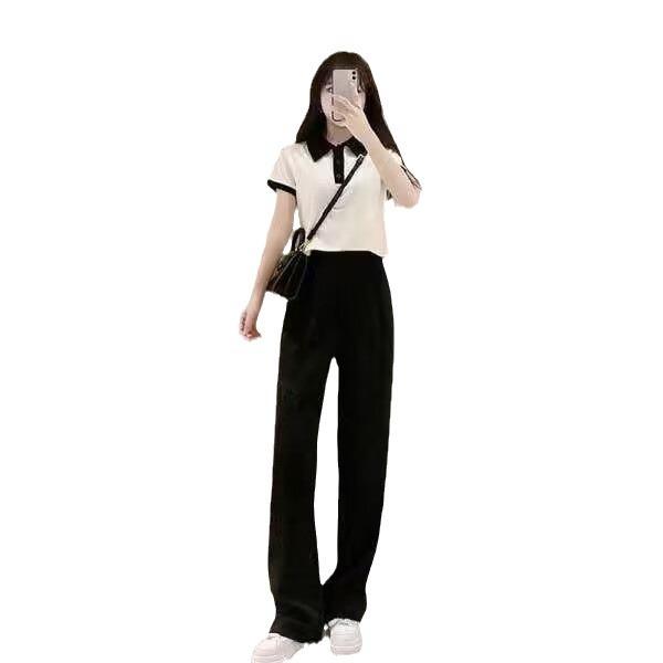 Summer Fashion Trendy Junior-style Slimming Student Girl's Ensemble Set of Two Pieces for Women