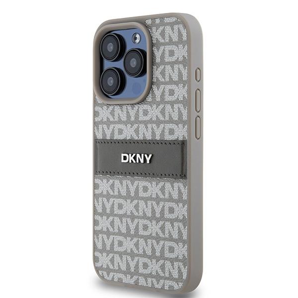 Dkny Dkhcp15Xprthsle Iphone 15 Pro Max6.7 Beige/Beige Hardcase Leather Mono Stripe & Metal Logo