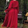 Vintage Long Sleeve Dresses Round Necked Plus Size Dress for Women Fashion Polka Dot Oversized Dress Elegant Tight Dress Commuter Fashion Maxi Dresses