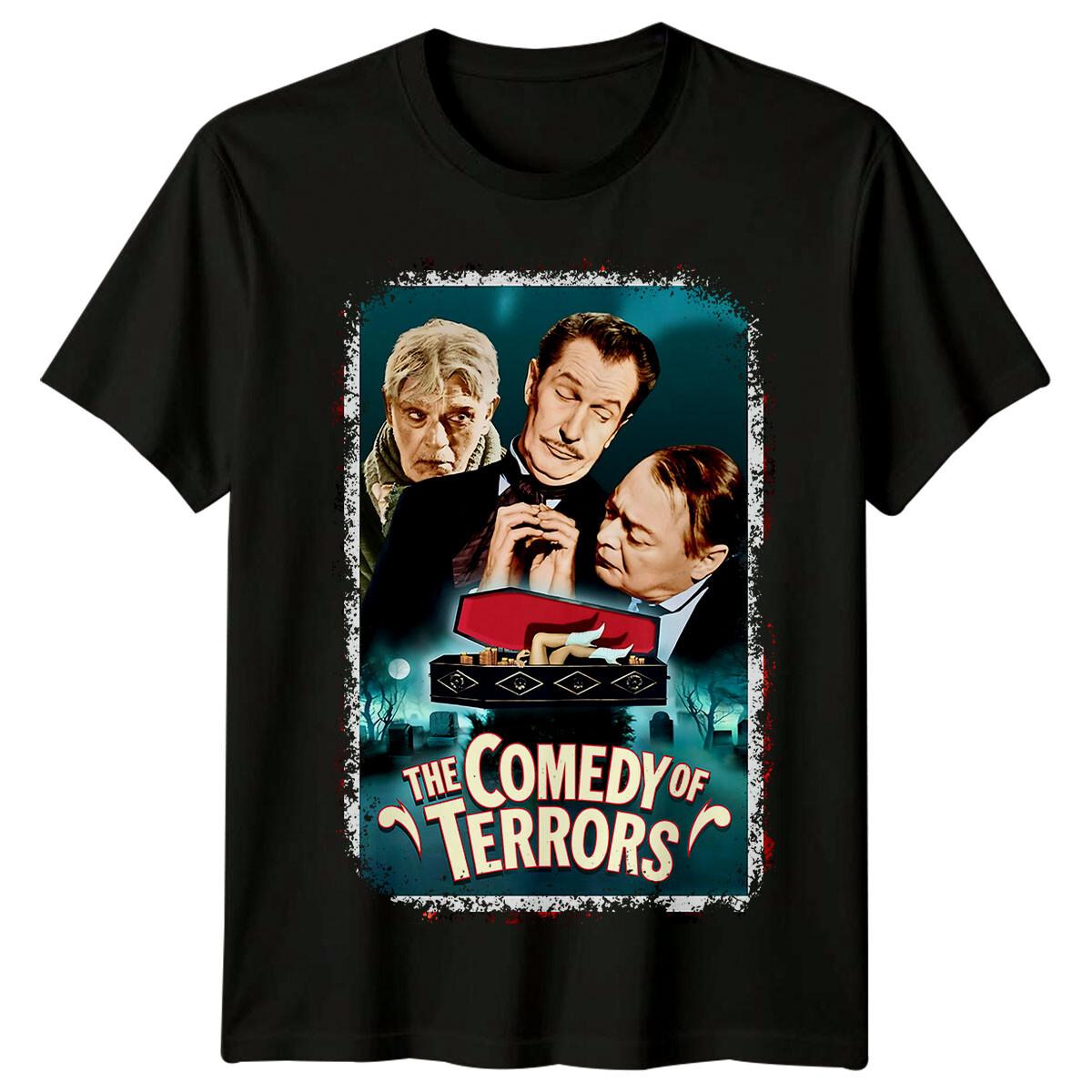 

The Comedy of Terrors (1964) Movie Poster Inspired 100% Cotton T-shirt Mens Tees Top Retro Tee Unisex XL