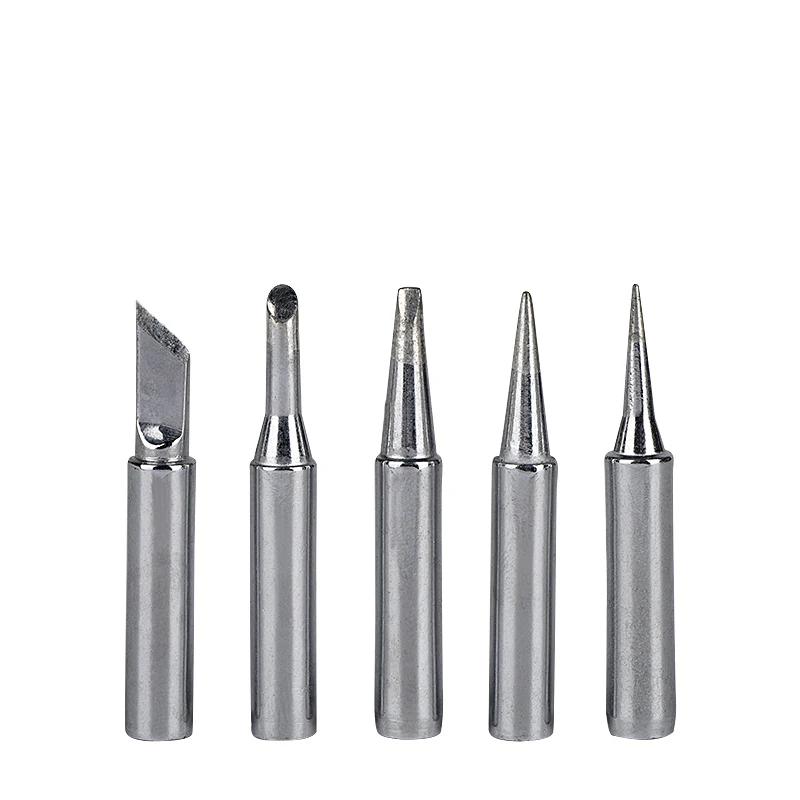 Durable Pure Copper Soldering Iron Replacement Tips 5Pcs 900M-T Lead-Free Internal Heating for Electronics Repair