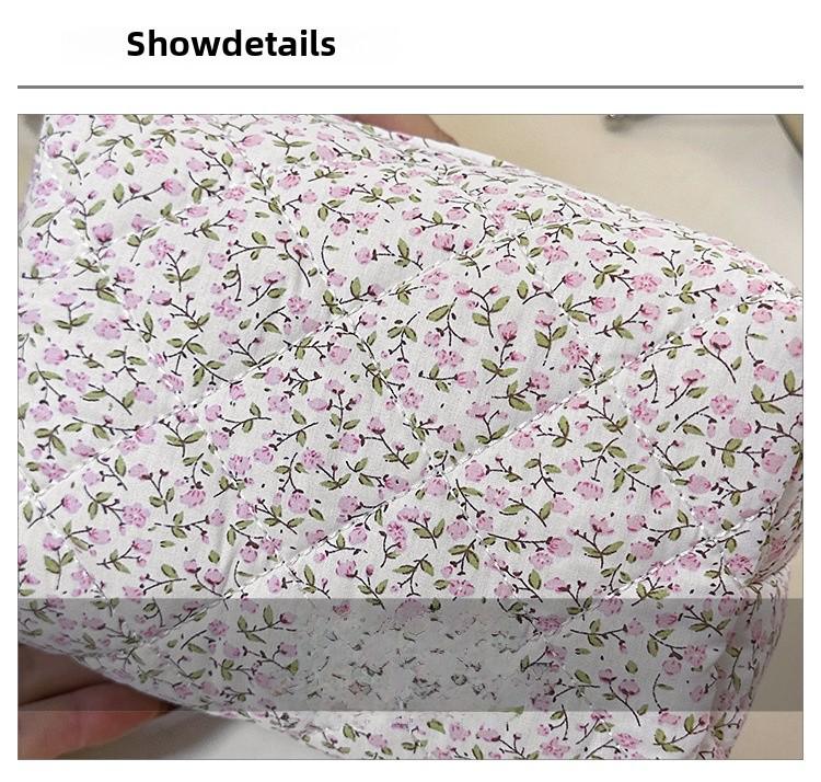 2024 Floral Cotton Cosmetic Bag - Large Capacity, Portable, Hand-Held Storage