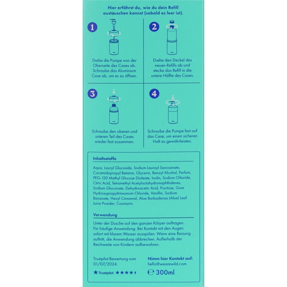 Wild Wild Duschgel Kokosnuss & Vanille Nachfüllung 300ml