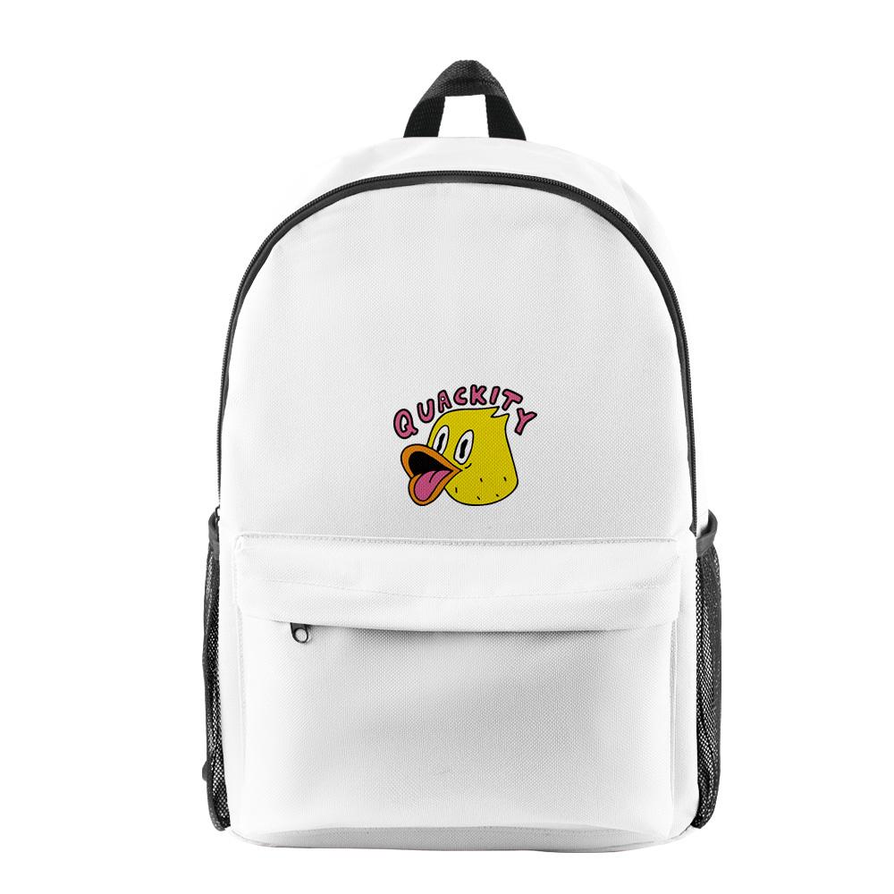 Cartoon Youthful Quackity Student School Bags Notebook Backpacks 3D Printed Oxford Waterproof Boys/Girls Funny Travel Bags