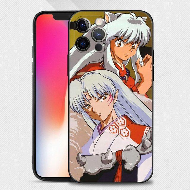 

Чехол для телефона Iphone 14 13 12 11 Pro Max Xs Max Xr X 7 8 Plus 12 Mini 6s, силиконовый чехол с черным корпусом, аниме Inuyasha For iPhone 6 6S Plus