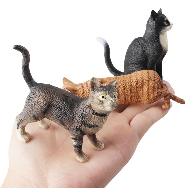 Oenux Cat Model Siamese Devon Rex Sphynx Ragdoll Persian Action Figure Cat Kitty Bobtails Figurine Cute Decoration Kids Toy Gift