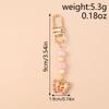 Cute Enamel Flower Butterfly Keychain Women Girls Beads Pearl Key Ring Pendants for Handbag Decor DIY Handmade Jewelry Gifts