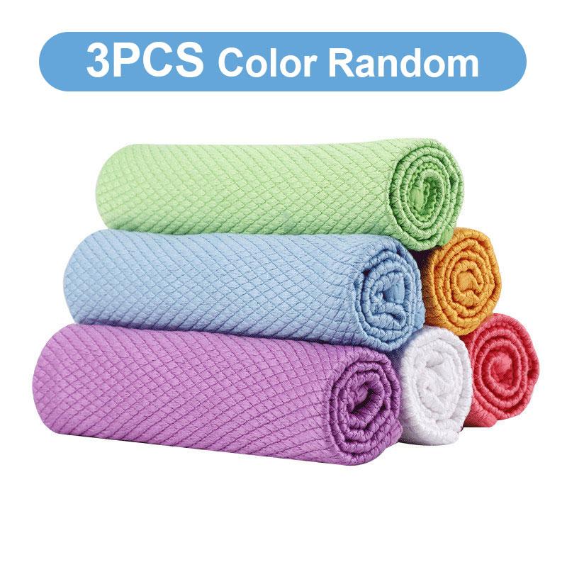Kitchen Cleaning Towel Absorbable Fish Scale Rag Cloth Anti-grease Wiping Rags Glass Reusable Wipe Window Dish Cleaning Cloth