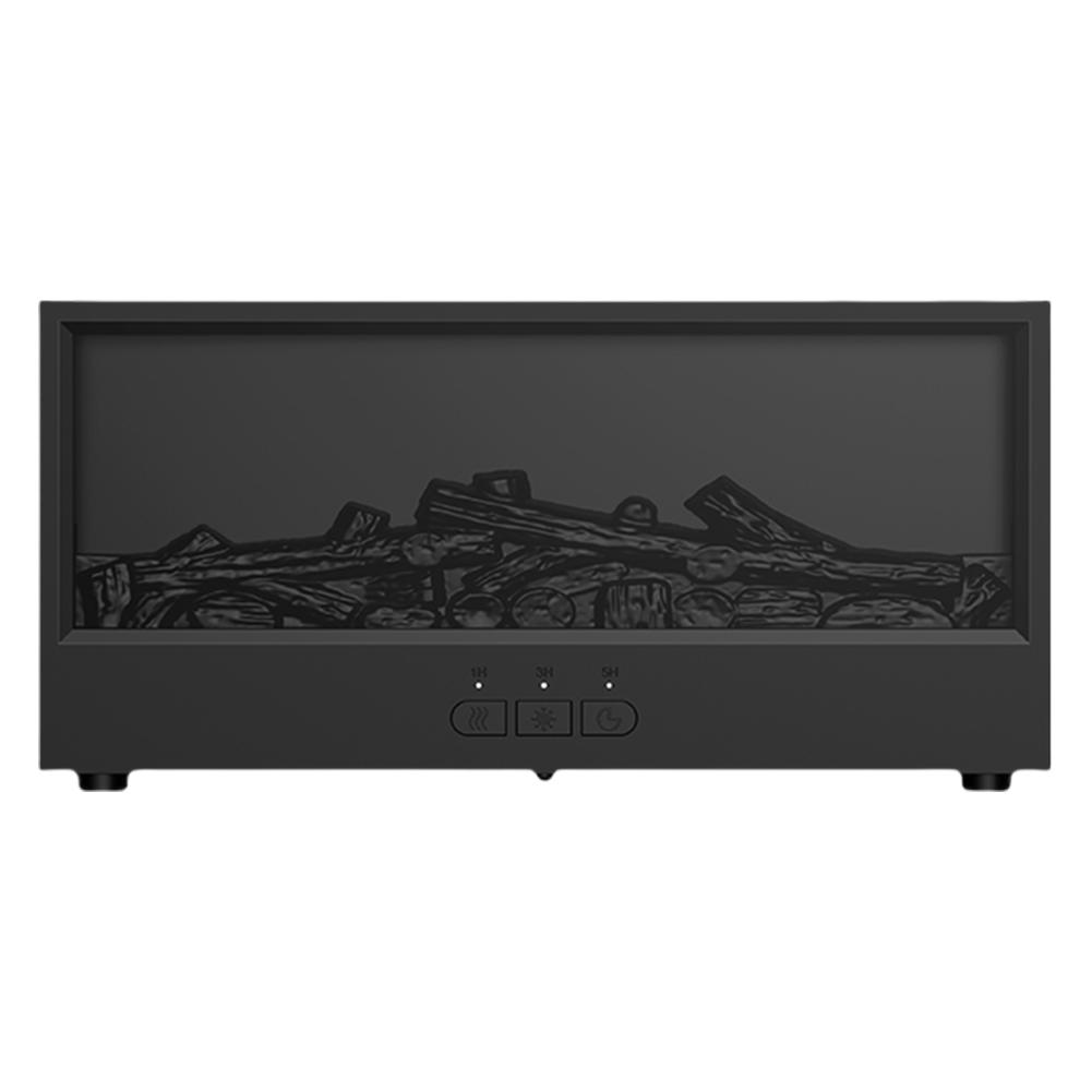 

Динамический камин с пламенем, эфирное масло, таймер и автоматическое выключение, ультразвуковой увлажнитель воздуха с холодным паром, аромадиффузор чёрный