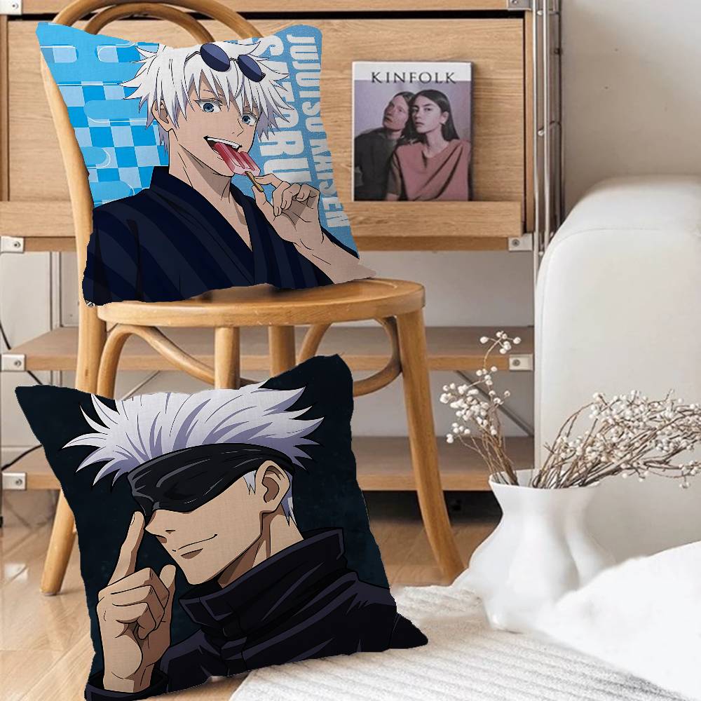 Satoru Anime GojoS Pillow Case Removable Washable Cushion Cover – All-Season Soft Linen