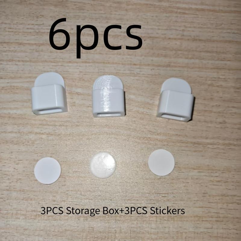 

6PCS [3PCS Storage Box+3PCS Sticker Set] Sewing Machine Scissors Storage Box,Storage Scissors,Tweezers,and Rewinder Holder білий