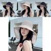Polyester Wide Brim Sun Hat For Women Outdoor Uv Protection Summer Beach Travel