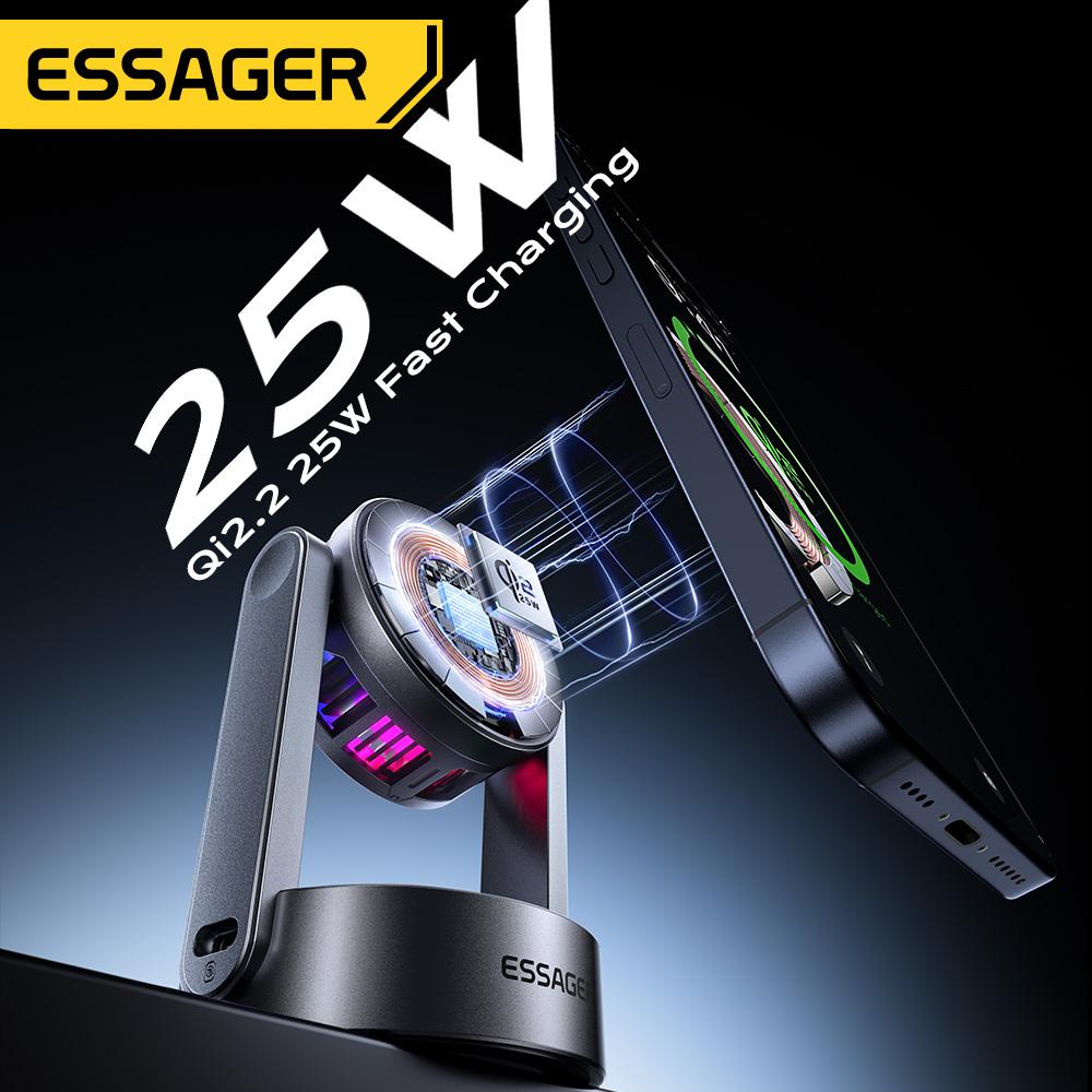 Essager 3 In 1 Magnetic Wireless Charger Qi2.2 25W Fast Charging Stand For iPhone 17 16 Pro Max  Apple