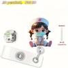2D Flat Acrylic Cartoon Nurse & Doctor Card Holder, Retractable Badge Reel, Hospital ID Badge & Chest Pin for Doctors & Nurses
