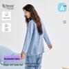 Women's Autumn Sweet Bear Embroidery Tencel Cotton Pajama Set