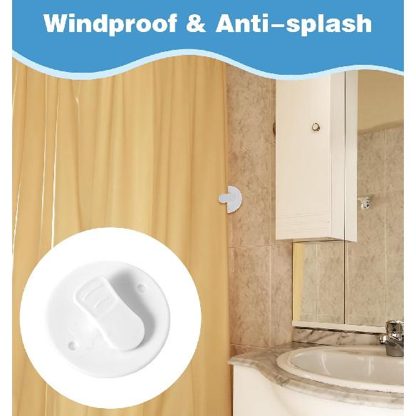 6Pcs Shower Curtain Clip, Self-Adhesive Shower Curtain Clips for Ide Shower Set for Home Hotel and Apartment Bathrooms