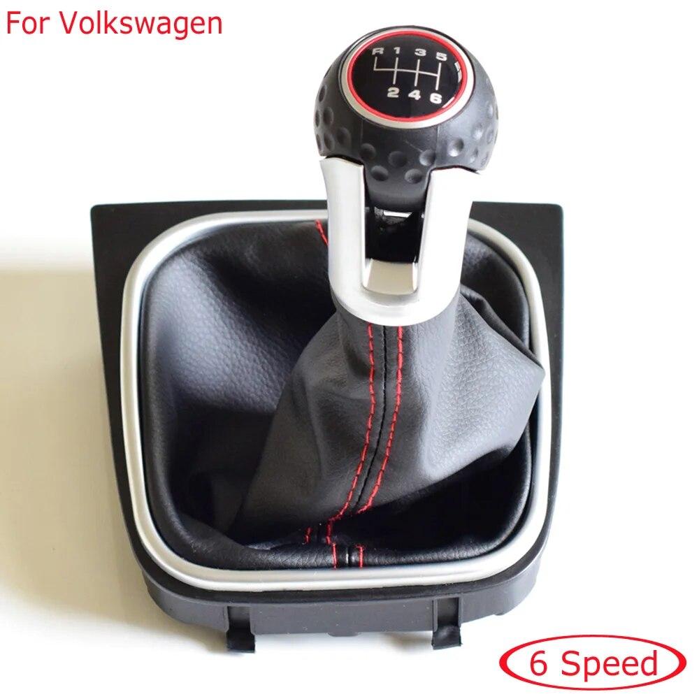 

Ручка переключения передач в сборе для VW Golf 6 MK6 GTI GTD R20 2009-2013 5 6-ступенчатая механическая ручка рычага переключения передач на автомобиль, накладка на рычаг, чехол 6 Speed-Red
