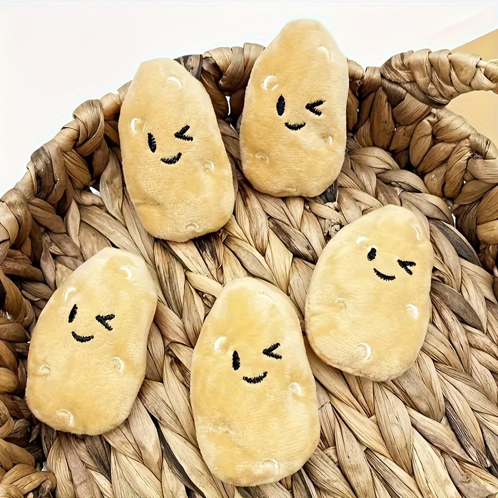 10/5/1pc Cute Mini Potato Plush Dog Toy - Soft, Durable & Interactive for Playtime and Snuggles - Ideal for Medium Breeds
