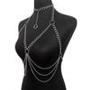 Multi-layer Women Body Chain Metal Bra Body Jewelry Trendy Bikini Waist Chain  Costume Accessories