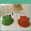 Cute Frog Face Embroidery Fisherman Hat Sun Protection Breathable Couples Travel Streetwear Cap For Spring Summer