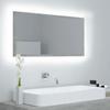VidaXL LED Bathroom Mirror Concrete Grey 90x8.5x37 Cm Acrylic 804936