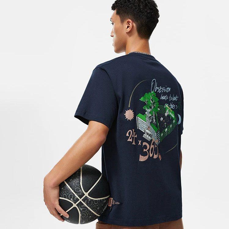 Li Ning Badfive T Shirt Unisex Dark Marine Blue AHST511-6
