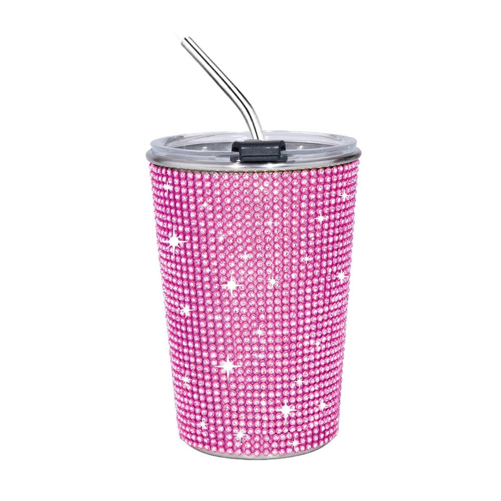 500ml Rhinestone Water Cup Sparkling Bling Stainless Steel Water Bottle Reusable Unbreakable Glitter Coffee Mug Bridemaid Gift