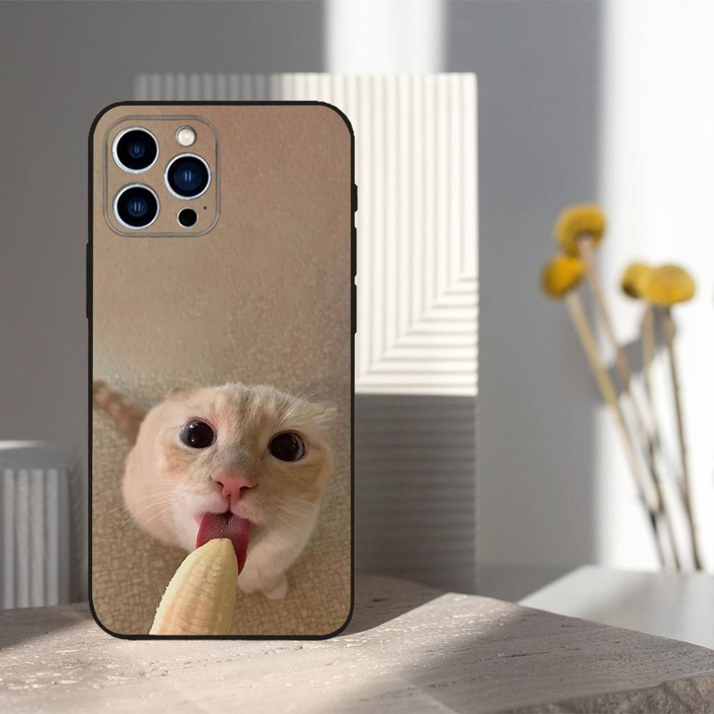 

Смешные мемы Чехол с кошкой для iPhone 12,14,15,16,11,17,13,X,Mini,SE,XS,Plus,Pro,Max,8,7,XR,Мягкий силикон Черный iPhone14Plus