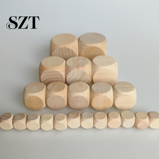 Heavy Duty Wooden Dice 5Pcs 2/3/4/5/6/7CM Rounded Corner Six-Sided Giant DIY Hand Painted Gaming Block Cube Game Night Props