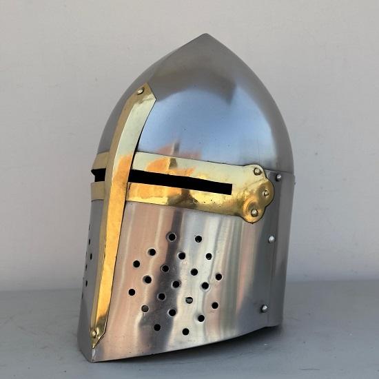 Medieval Knight Sugerloaf Helmet-Great Helmet-Templar Helmet-Larp Costume Cosplay  Roleplay