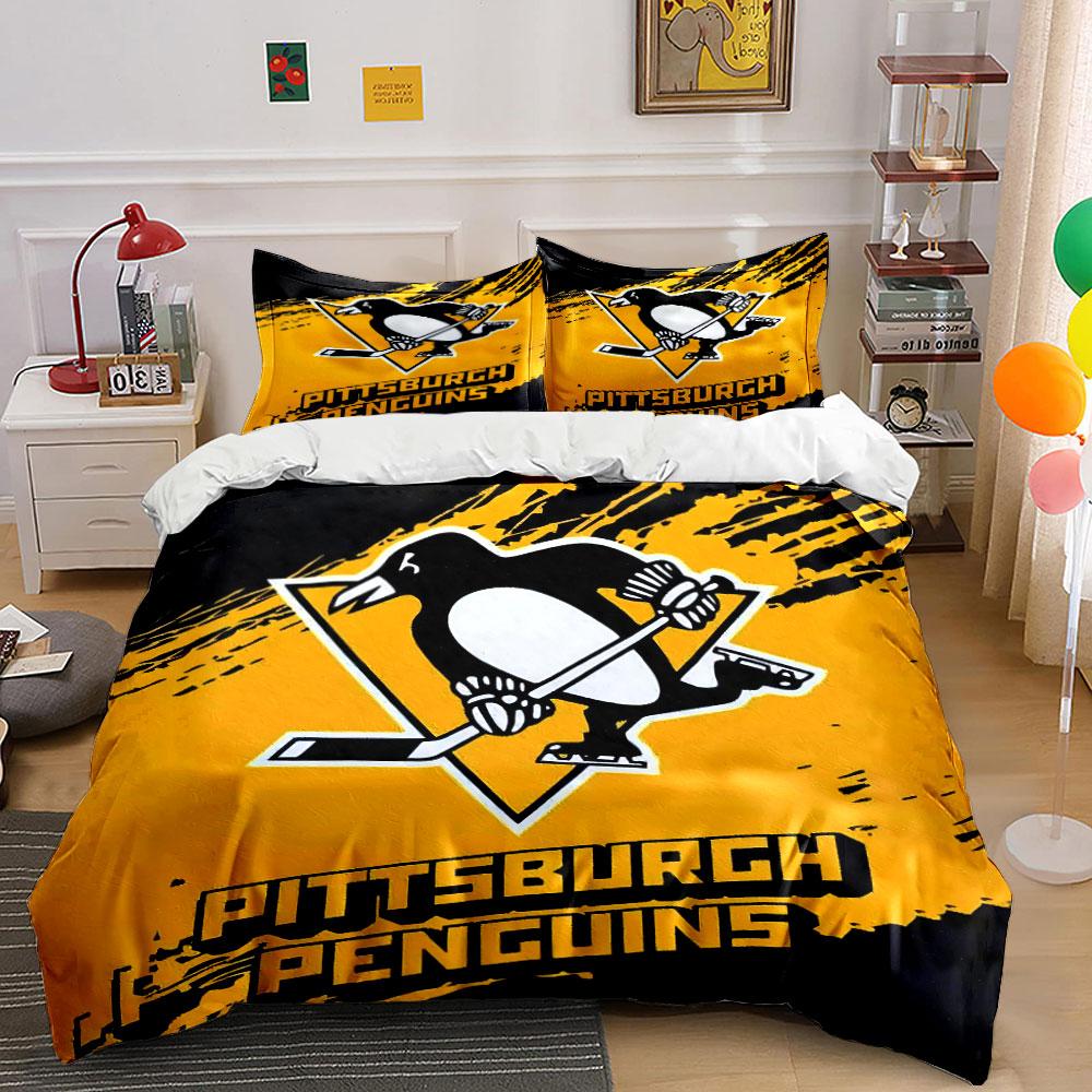 Penguins Hockey Bedding Set Bedding Duvet Cover Set Duvet Cover Pillowcases (1 * Duvet Cover 2 * Pillowcases, without duvet insert)