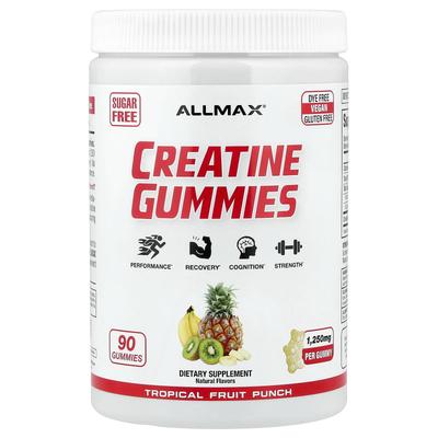 ALLMAX Kreatin Gummibärchen, Tropical Fruit Punch, 1.250mg, 90 Gummibärchen