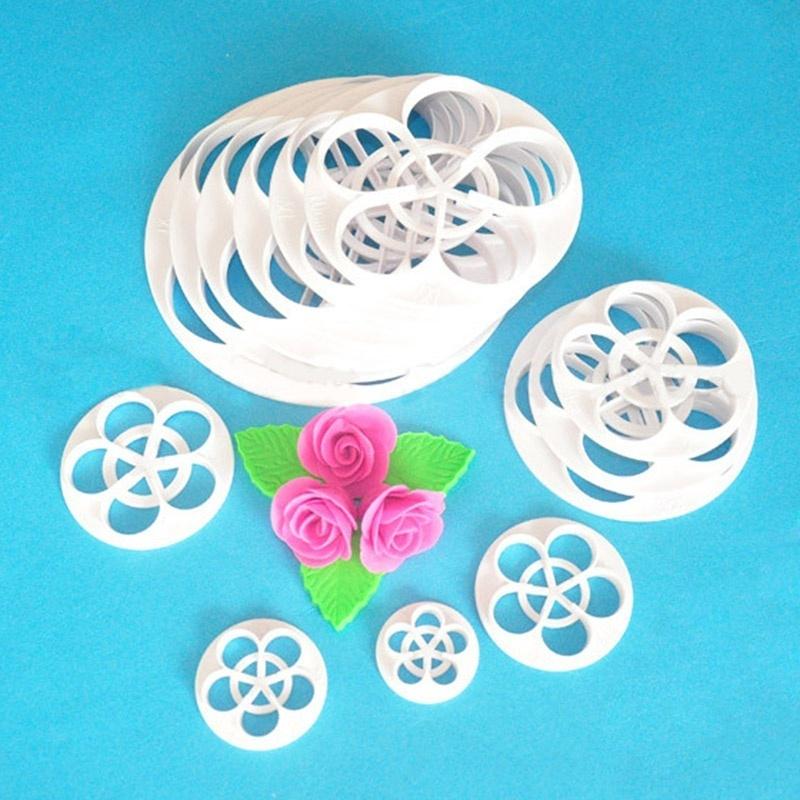 6Pcs Xmas Fondant Cake Cookie Sugarcraft Decorating Plunger Cutters Mould Set