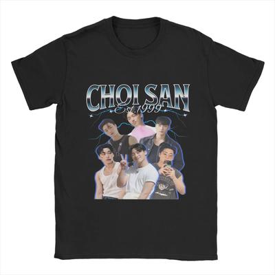 ATEEZ T-Shirt Sommer San 90er Jahre Neuheit Bedruckte T-Shirts Herren Damen Baumwolle Rundhals Übergröße Kleidung Kurzarm Vintage Oberteile