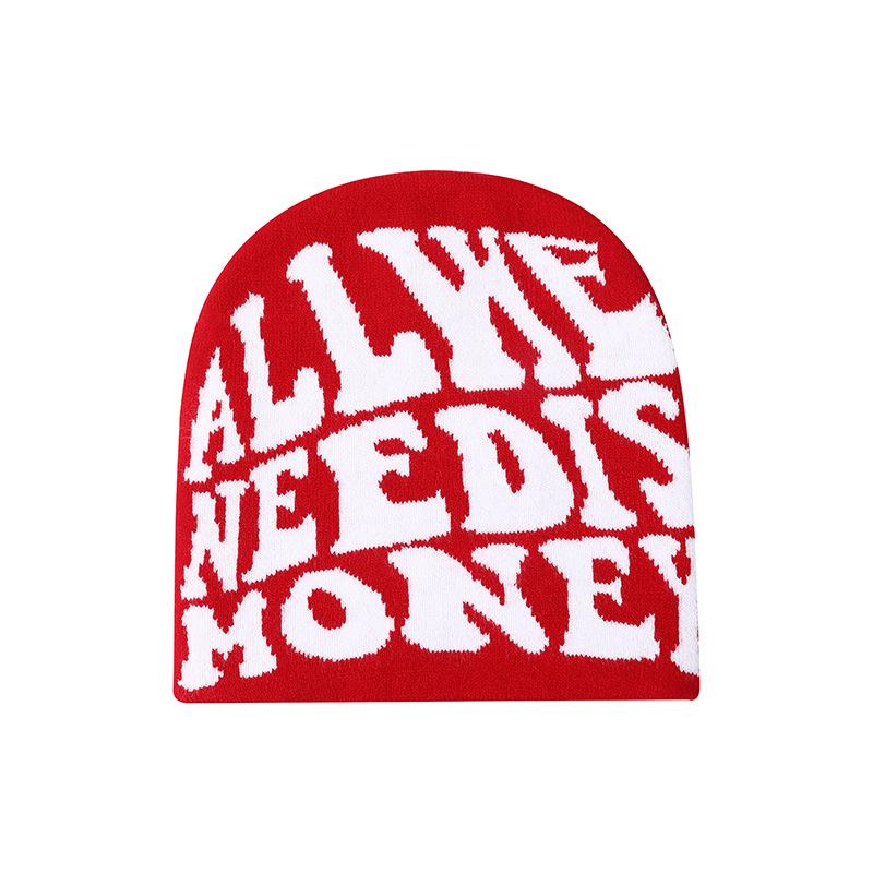 Punk Letter Jacquard Knit Woolen Beanie - Winter Fashion Hip-hop Hat