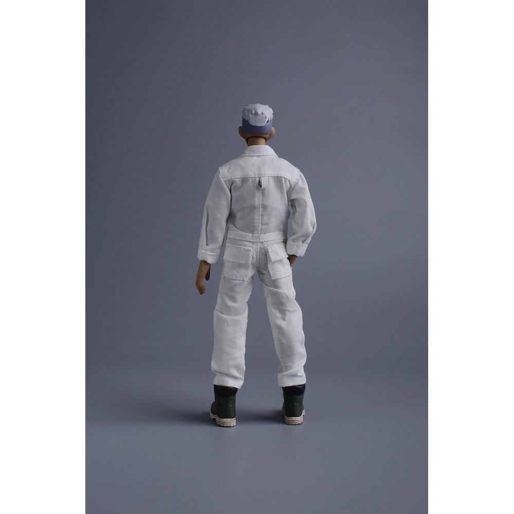 LOUGIDBVAZ 1/12 Scale Workwear Jumpsuit and Pants Male and Female Clothing White (Head and Body Not Included)
