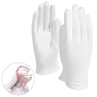 4 Paar weiße Handschuhe aus Baumwolle, weich, dünn, für Münzen, Schmuck, Silber, Inspektion, Arbeitshandschuhe