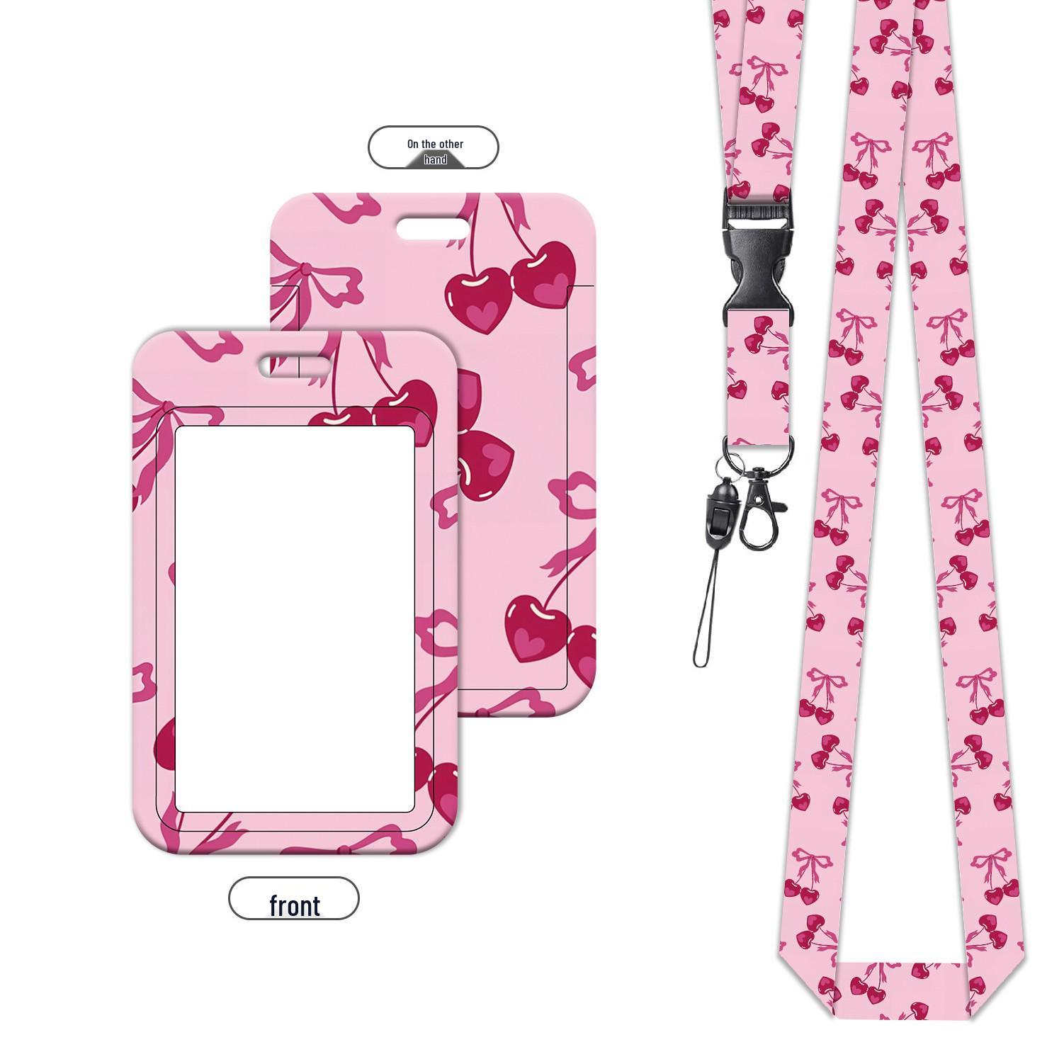 Slim Portable ID Card Holder with Metal Clip Lanyard for Students and Employees