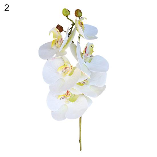 1Pc 6Heads Artificial Butterfly Orchid Silk Flower Home Wedding Party Decor