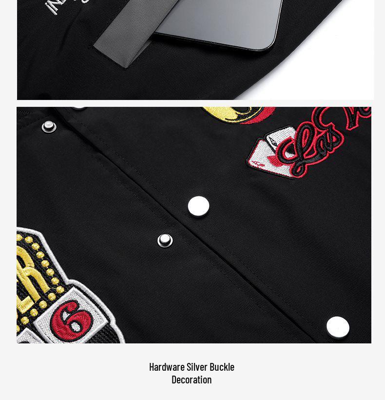 2026 Men's American Retro Digital Embroidery Baseball Jacket - Trendy, Versatile Casual Outerwear