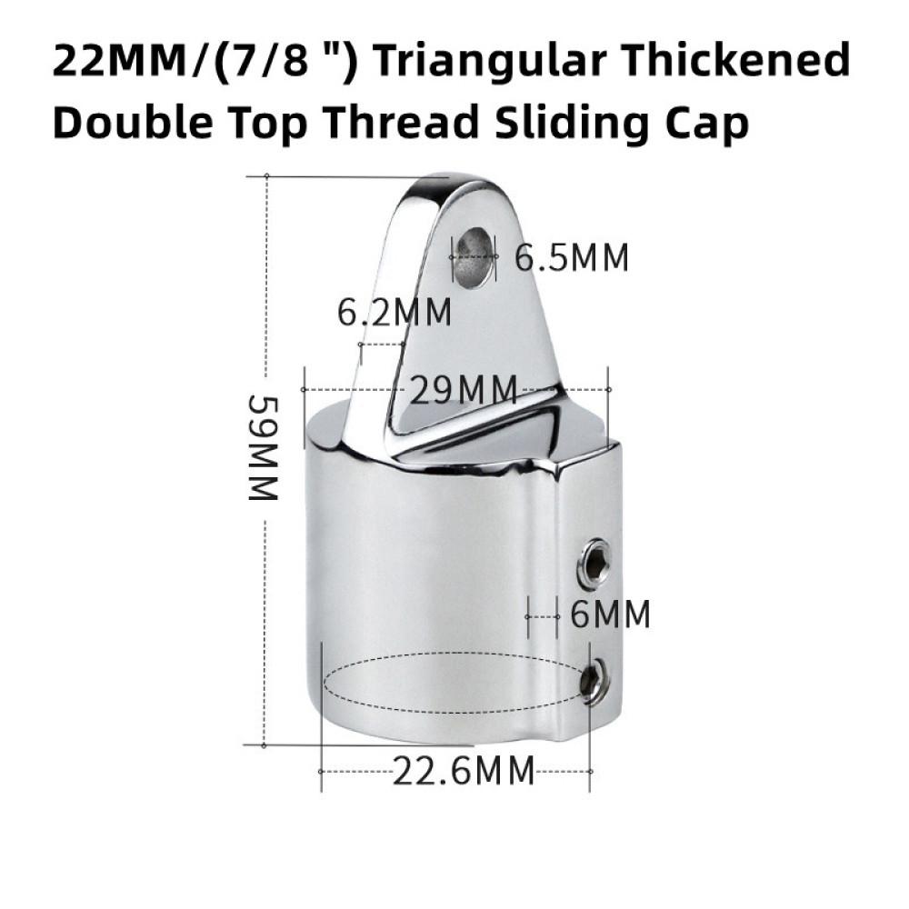 

Треугольный утолщенный двойной верхний трос, скользящий колпачок, аксессуары для тента для морской яхты, фурнитура из нержавеющей стали 316 для укрепления креплений 22mm