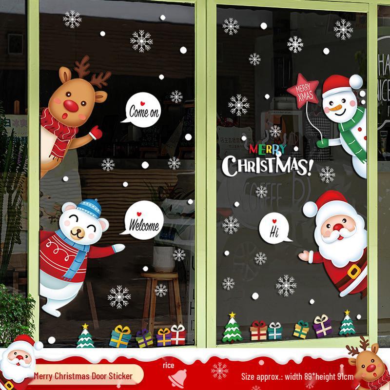 Christmas Tree Ornaments & Window Clings Set: Festive Static Stickers for Glass, Doors, and Holiday Decor