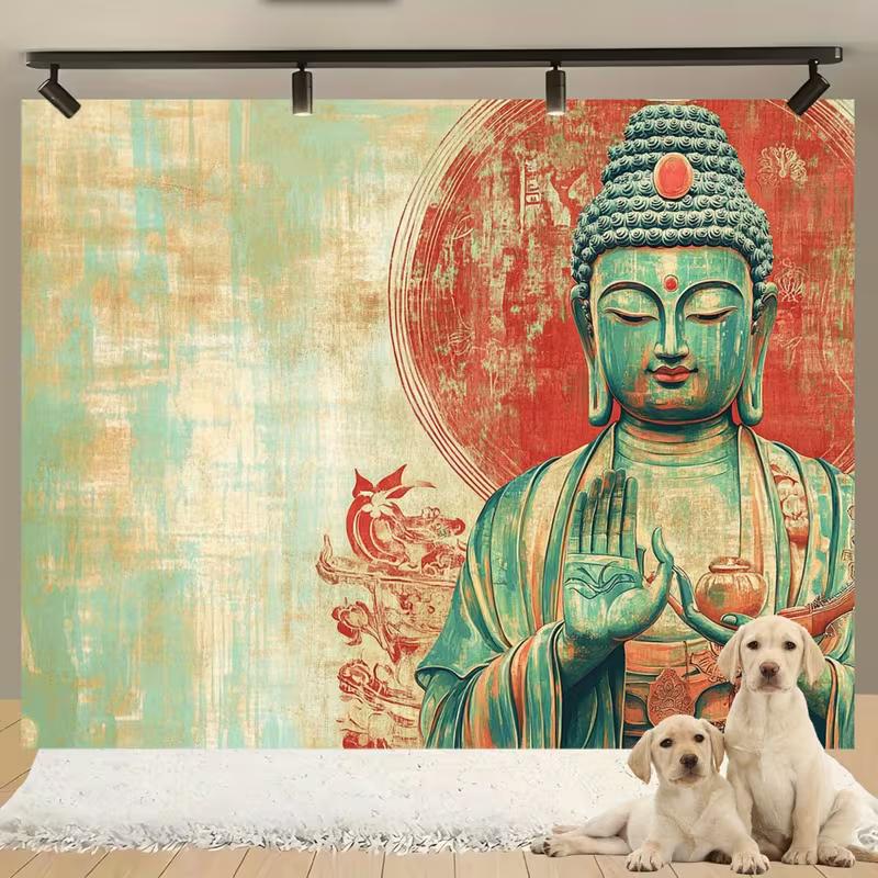 2D Zen Buddha Themed Backdrop for Studio Shoot & Party Decoration