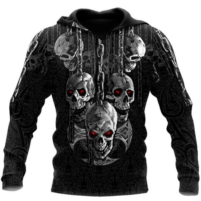 Men's Hoodies Sweatshirt 3D Print Horror Skull Streetwear Harajuku Pullover Hip Hop Jacket Men Women Tracksuit Oversized Hoodie
