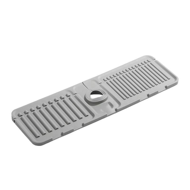 Water Tap Drain Mat Anti-Splash Silicone Kitchen Sink Backsplash Cuttable And Foldable