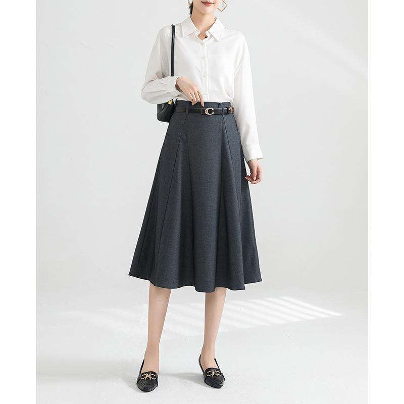 

High Waist Skirt A-word Skirt Woman, Autumn New Thin Temperament Commuting Medium and Long XXL