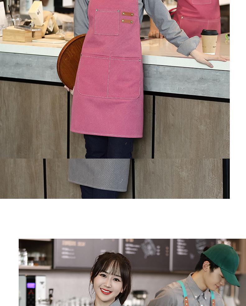 Waterproof Thickened Canvas Denim Apron for Coffee Shop & Milk Tea Work
