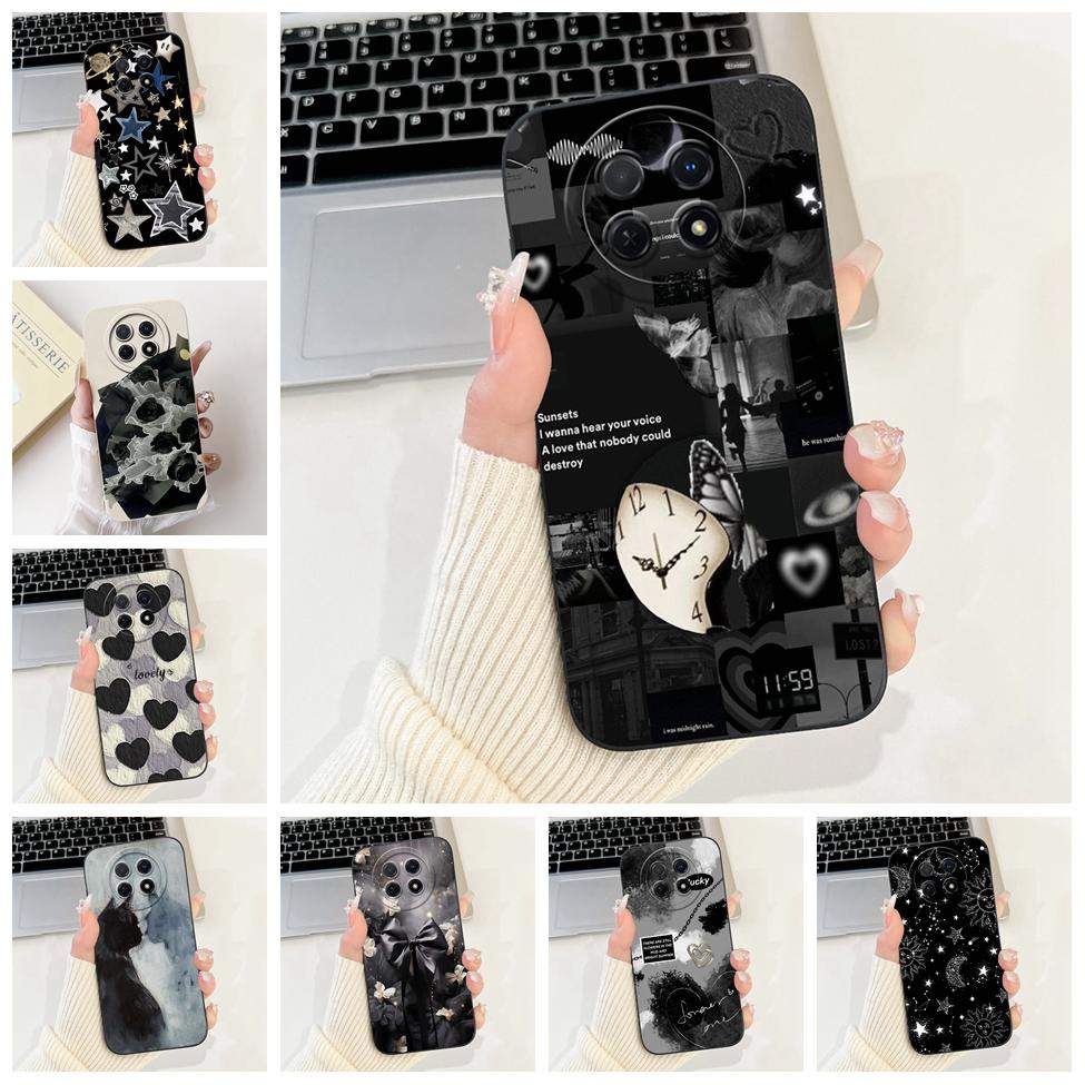 For Realme 12 5G Case For Realme 12X 5G Cover RMX3998 Luxury Fashion Flowers Kawaii Girl Cute Cat Shockproof Phone Case Funda